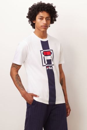 FILA Wes Tee Shirts White,Mens Clothing | CA.LVNGIR917